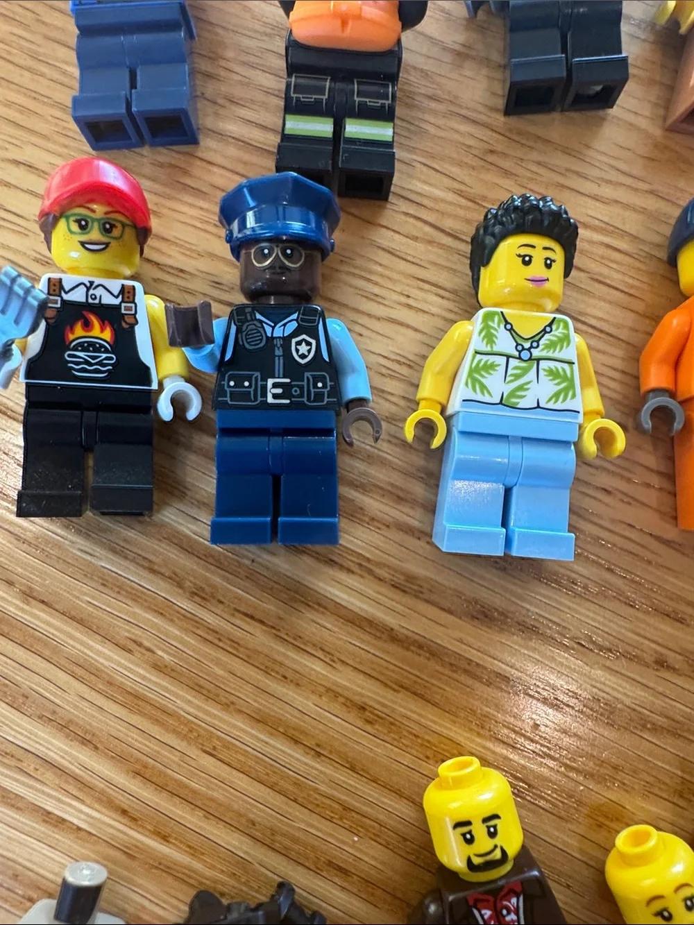 Geniune LEGO Minifigures lot of 15  plus Motorcycle, Boat accessories